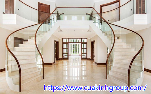 Chuyên lắt đặt thi công uy tín cầu thang kính cường lực tại An Giang