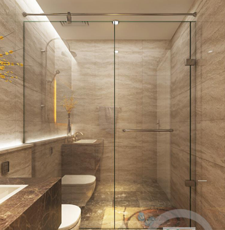 Thi công vách tắm kính đẹp