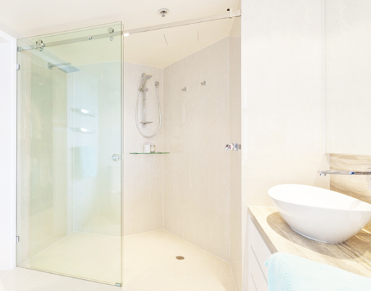 vách tắm kính trượt đẹp