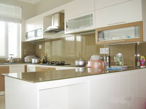 Kính Ốp Bếp Màu Be 1