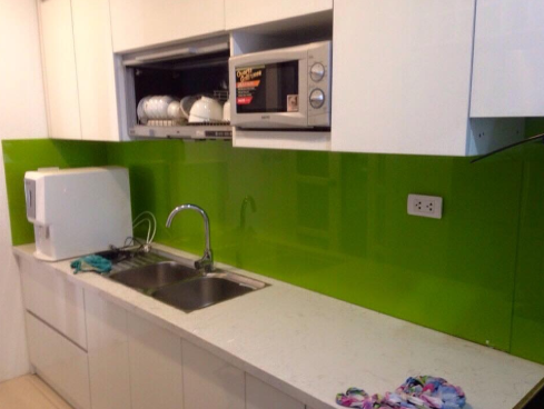 Kính Ốp Bếp Màu Xanh Cốm  
