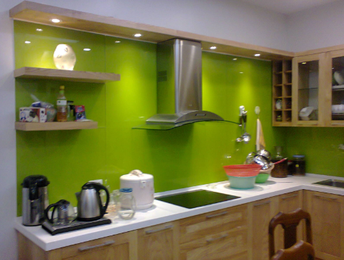 Kính Ốp Bếp Màu Xanh Cốm  2