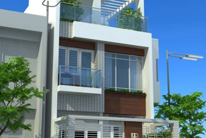 Nhà ống đẹp với kính cường lực