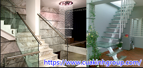 Thi công thiết kế giá tốt cầu thang kính cường lực tại Bình Phước