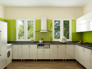 Kính Màu Ốp Bếp Màu Xanh Lá Mạ