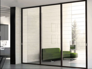 Cửa kính cường lực khung nhôm 3 cánh đẹp tại Hà Nội