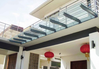 Mẫu mái kính khung inox chất lượng trên mọi công trình