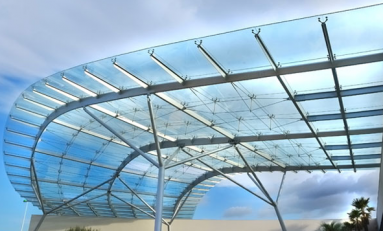 Sảnh hiên kính cường lực che lấy sáng