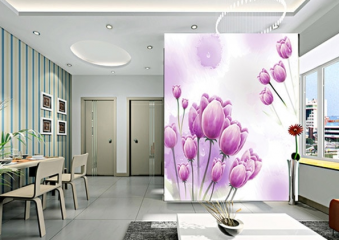 Vách ngăn kính nghệ thuật trang trí phòng khách