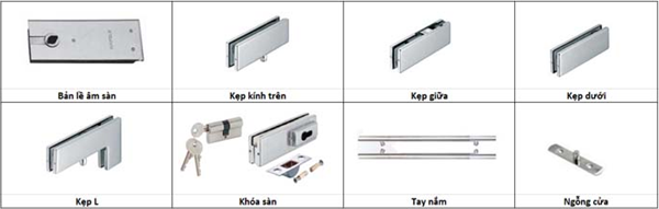 Phụ kiện cửa kính chi tiết kỹ thuật và báo giá