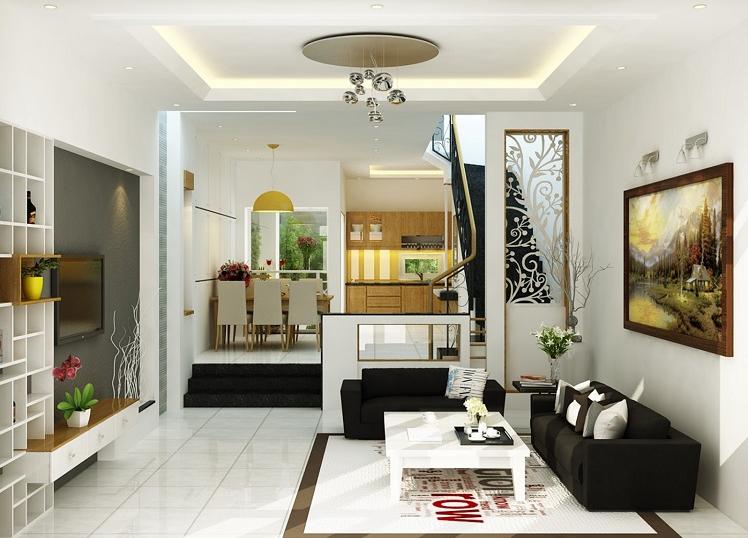 Ứng dụng vách ngăn kính trong thiết kế nhà ống