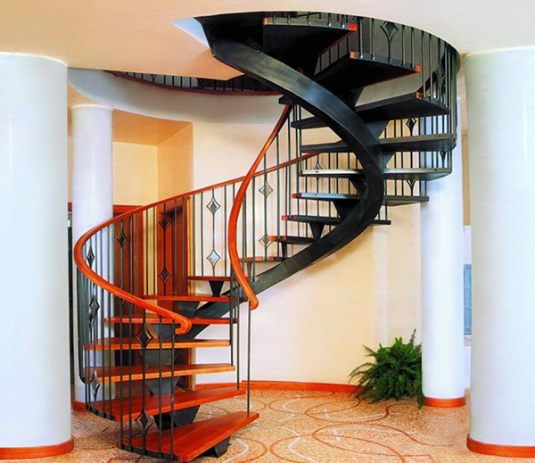 Cầu thang xoắn bằng gỗ: