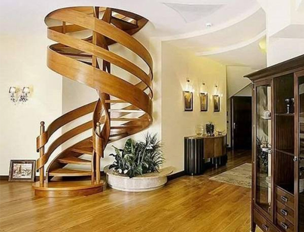 Cầu thang xoắn bằng gỗ: