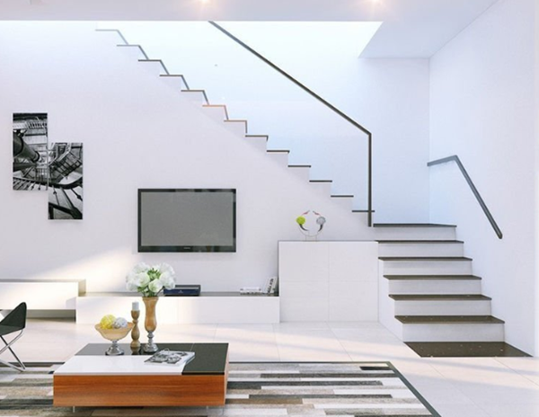 Cầu thang dọc theo nhà đa chức năng