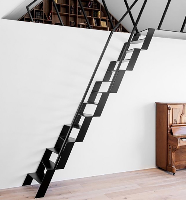 Cầu thang dọc theo nhà tối giản, thiết kế độc đáo: