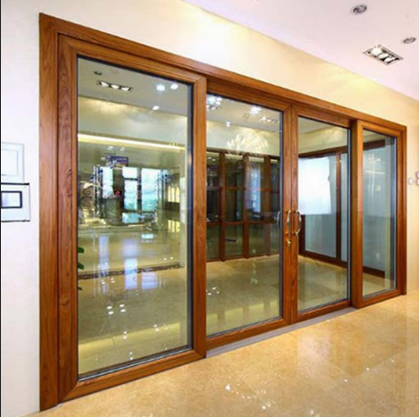 Cửa kính cường lực khung gỗ 1