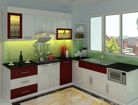 Kính Màu Ốp Bếp Màu Xanh Lá Mạ 1