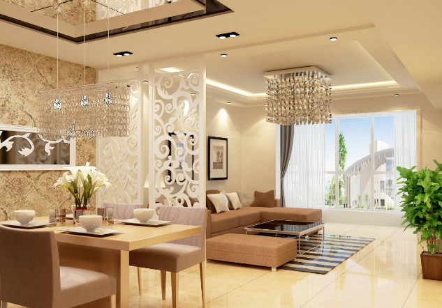 Mẫu vách kính phòng khách 5