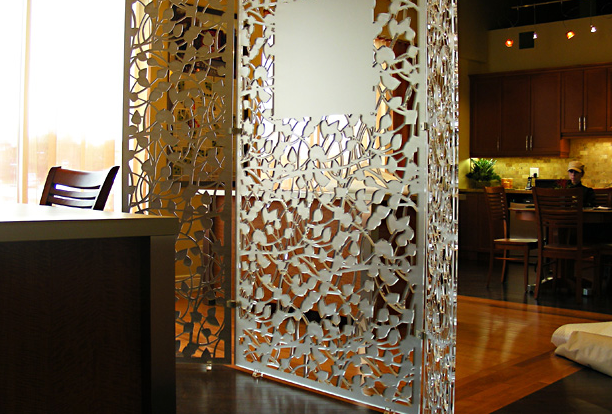 Mẫu vách kính nghệ thuật điêu khắc 3