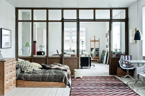 Vách nhôm kính phòng khách