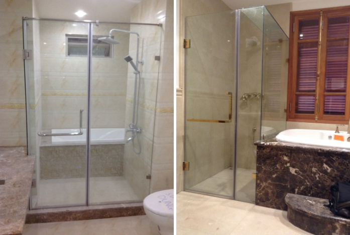 Vách tắm kính chung cư đẹp