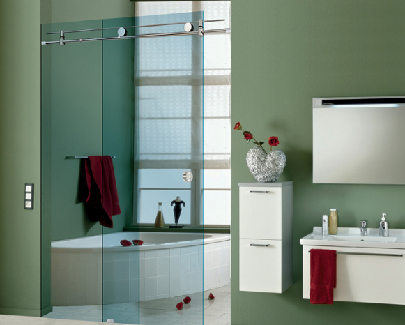 Vách tắm kính cửa lùa chung cư 1